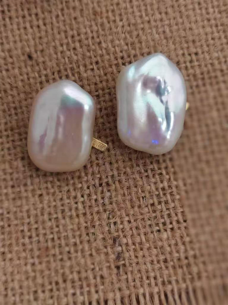Top quality thick square baroque earrings