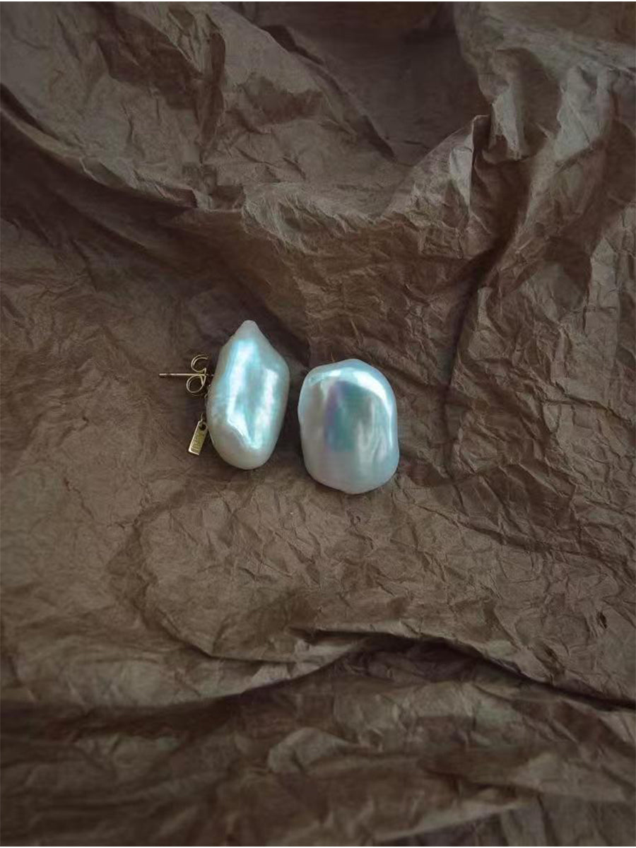 Top quality thick square baroque earrings