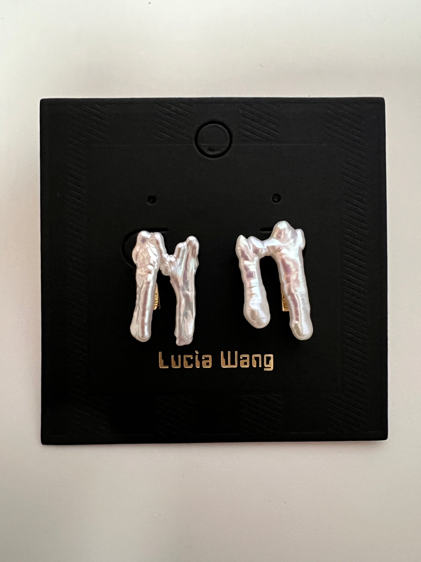 White Freshwater Pearl Earrings - Minimalist Interconnected Branch Design , Modern Everyday Luxury