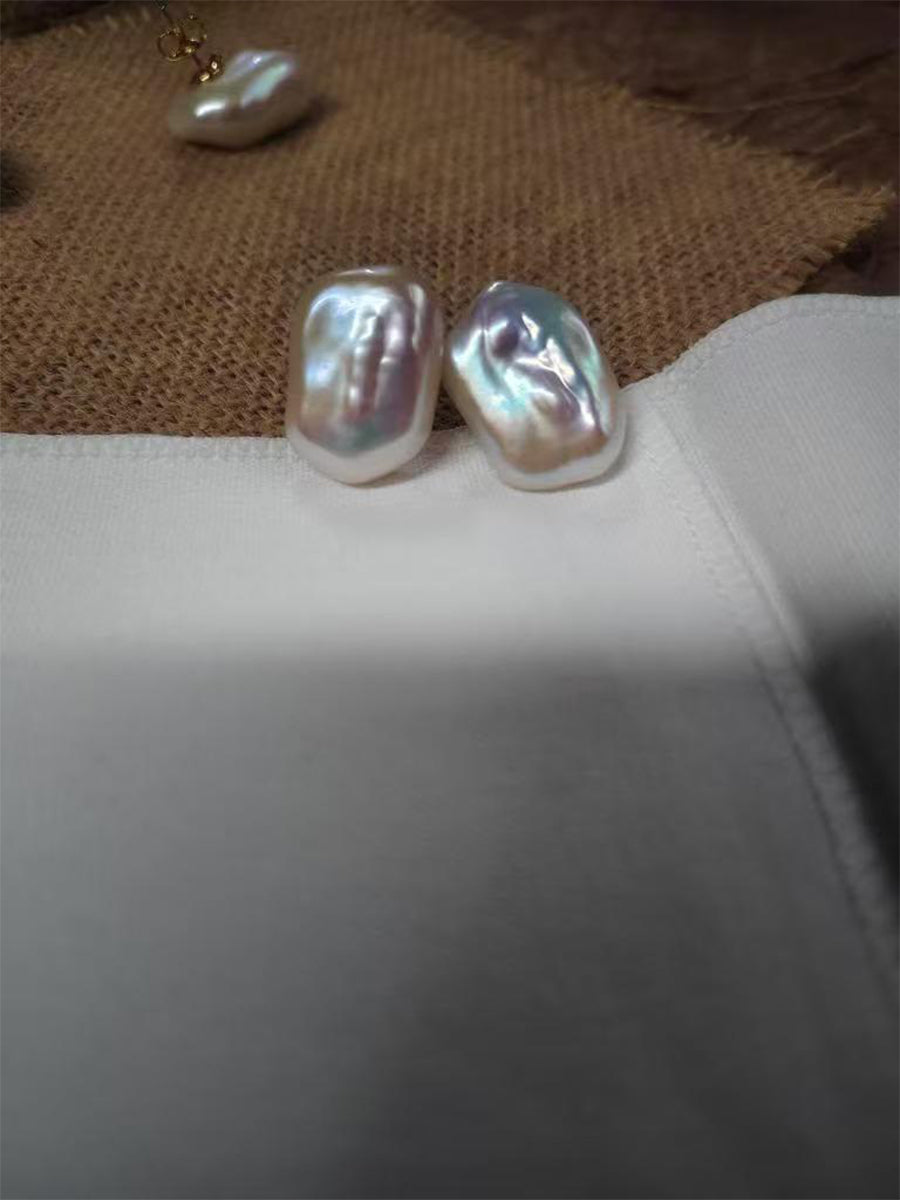 Top quality thick square baroque earrings
