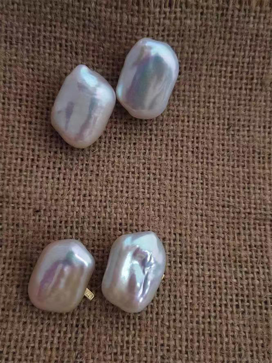 Top quality thick square baroque earrings