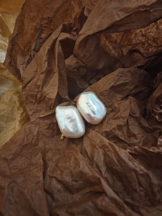 Top quality thick square baroque earrings