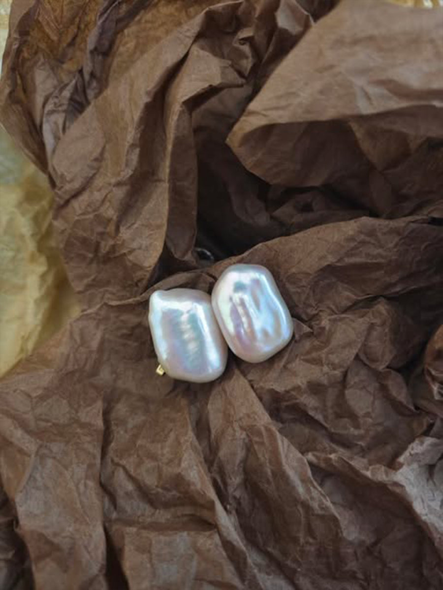 Top quality thick square baroque earrings