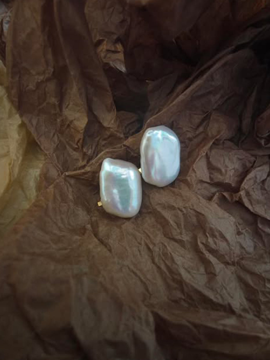 Top quality thick square baroque earrings